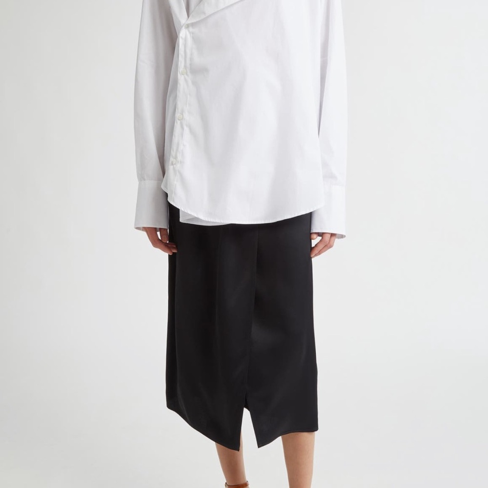 JW Anderson twist waist Black Midi Satin Skirt UK size 12, US size 8